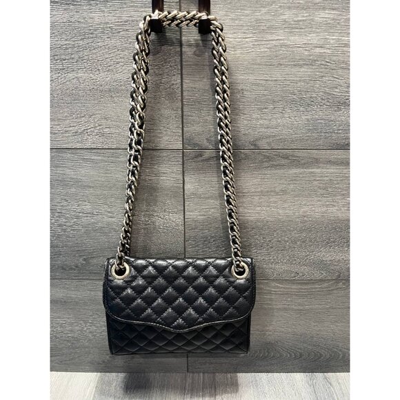 Rebecca Minkoff Black Quilted Mini Affair Bag Gold Chain Crossbody B000419 - Picture 2 of 9